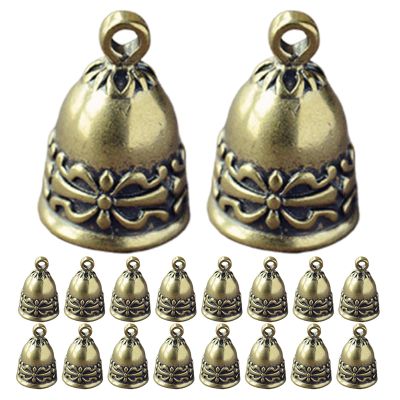 Ciieeo Vintage Brass Bells, 20 Pieces with Bows, Antique