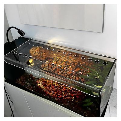 PEYNIR Square Acrylic Aquarium Lid with Holes, Anti-Jump Cover for Fish and Cats (L20 x W15 cm/7.9 x 5.9 in)