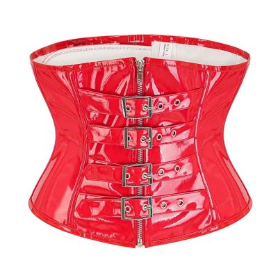 2025 Halloween Women's Waspie Underbust Waist-Training Steel-Boned Corset, Red, XXL