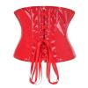 2025 Halloween Women's Waspie Underbust Waist-Training Steel-Boned Corset, Red, XXL view 2
