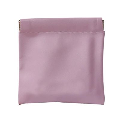 2-Piece Leather Makeup, Key & Glasses Organizer Pouches, Purple, 8 x 8 cm