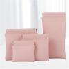 2-Piece Leather Makeup, Key & Glasses Organizer Pouches, Purple, 8 x 8 cm view 4