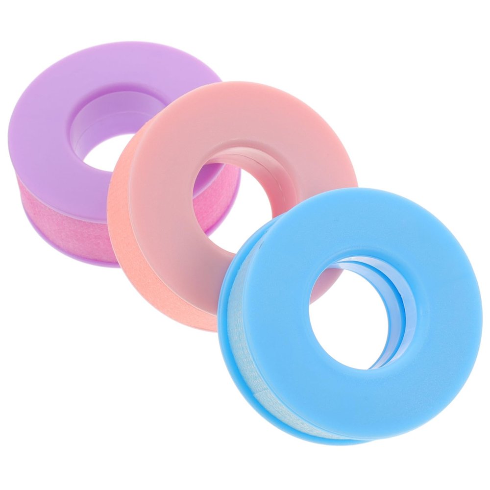 SHERCHPRY 3 Rolls Breathable Skin-Friendly Eyelash Extension Tape in Purple and Blue, Self-Adhesive Soft Fabric Tape for Secure, Comfortable Lash Isolation and Protection