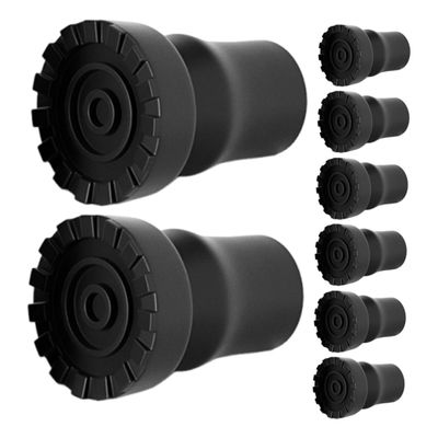 ORFOFE 8-Pack Replacement Cane and Crutch Tips, 19 mm, Non-Slip Rubber
