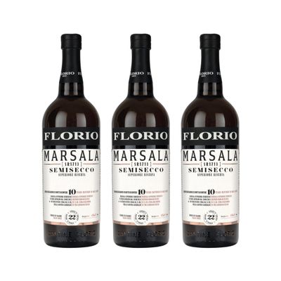Cantine Florio Marsala Classic Superiore Riserva Semisecco, Semi-Dry, Italy, with FeinWert E-Book (3 x 0.75 L)