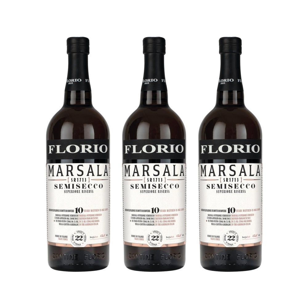 Cantine Florio Marsala Classic Superiore Riserva Semisecco, Semi-Dry, Italy, with FeinWert E-Book (3 x 0.75 L)