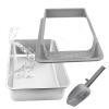 Open Stainless Steel Cat Litter Box with High Rim, 40 x 30 x 19 cm, Scoop Included view 2