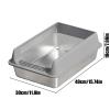 Open Stainless Steel Cat Litter Box with High Rim, 40 x 30 x 19 cm, Scoop Included view 3