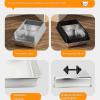 Open Stainless Steel Cat Litter Box with High Rim, 40 x 30 x 19 cm, Scoop Included view 4