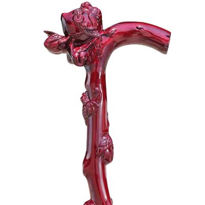 Peach-Shaped Hand-Carved Wooden Cane, 87 cm