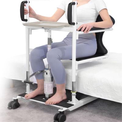 AIBOTY Hydraulic Lift Chair with 180° Split Seat, Adjustable Lift Height, Home Transfer Wheelchair, Patient Lift and Transport Chair Aid