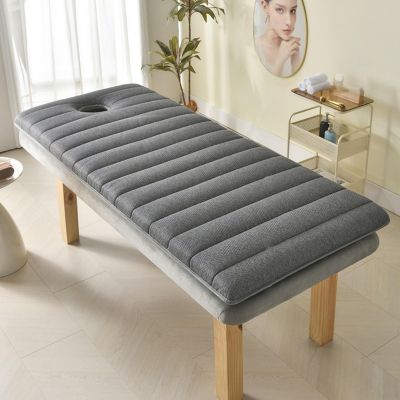 Highdi Massage Table Mattress with Face Hole, 70 x 185 x 5 cm, Gray