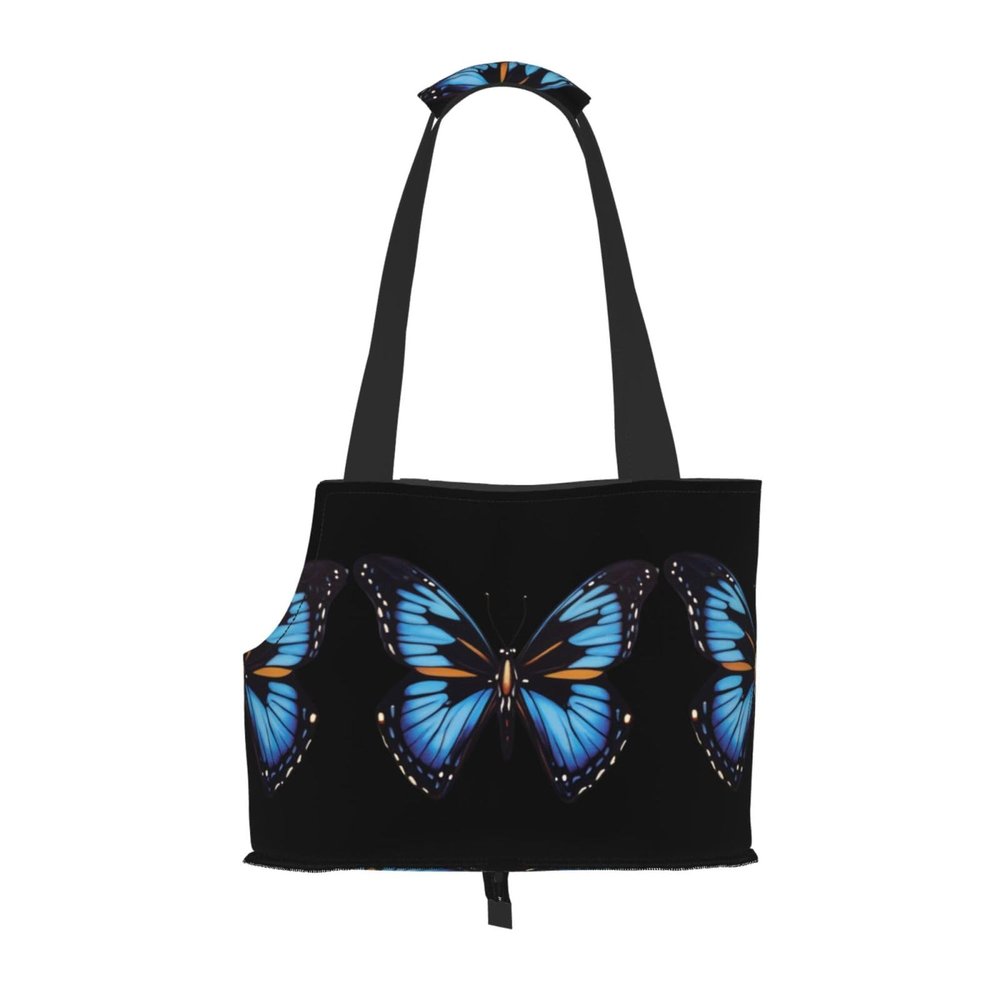 WZYCWB Blue Butterfly Printed Pet Shoulder Bag for Small Pets