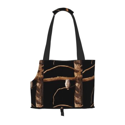 WZYCWB Owl on a Branch Lightweight Travel Bag for Cats and Breathable Shoulder Carrier for Small Dogs