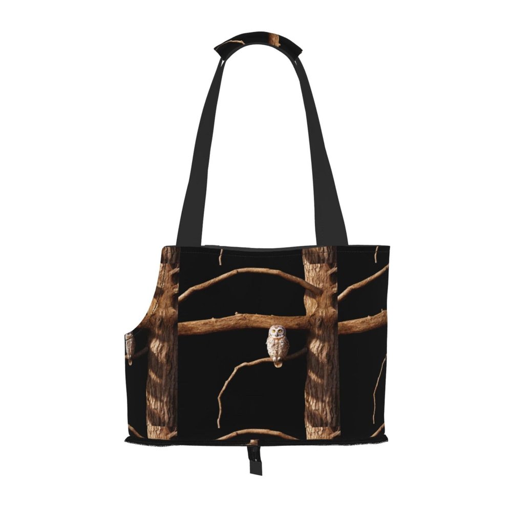 WZYCWB Owl on a Branch Lightweight Travel Bag for Cats and Breathable Shoulder Carrier for Small Dogs