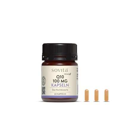 sovita Q10 100 mg Capsules with Natural Coenzyme Q10 | High-Dose & Vegan | 60 Capsules