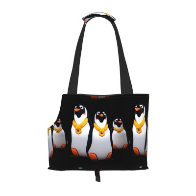 Lightweight Breathable Small Pet Travel Carrier with Penguin Print