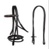 Diamond Horse Reins with Rubber Anti-Slip Grip, Black, L view 1