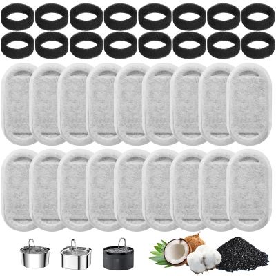 32-Piece Cat Fountain Filters, 16 Carbon and 16 Foam Filters