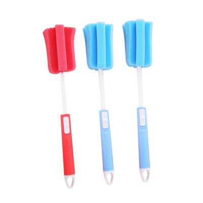UPKOCH Long-Handle Sponge Bottle Brushes, 3-Pack, Assorted Colors