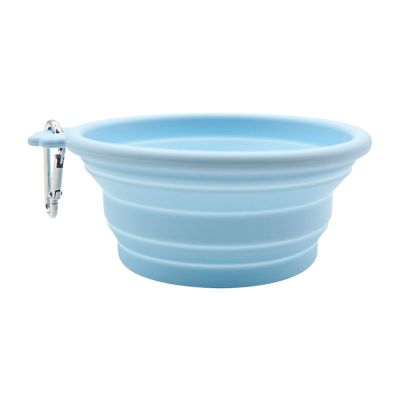 Dog Bowl, 12.6 x 12.6 x 5.4 cm Silicone, with Carabiner Clip for Outdoor Travel