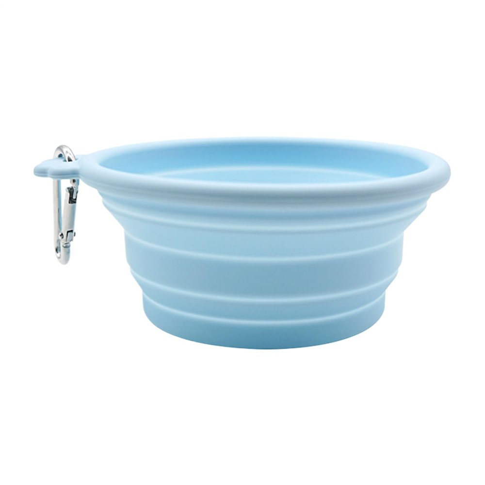 Dog Bowl, 12.6 x 12.6 x 5.4 cm Silicone, with Carabiner Clip for Outdoor Travel