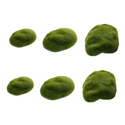 GARIOUANS Artificial Moss Stones - Green, 6 Pieces