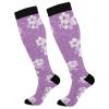 Cherry Blossom Purple Compression Socks for Women, 15–20 mmHg, Knee-High, 1 Pair, 50 cm view 1