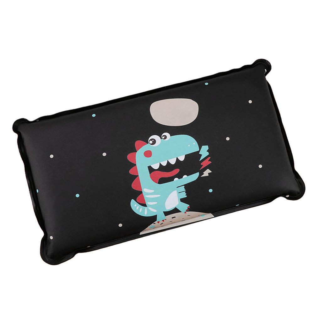 Summer Pillow, Breathable Cooling Pillow, Soft for Dorm Rooms (Black Background, Little Dinosaur)