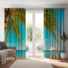 Blue Blackout Curtains, Coast Beach Sea Print, H 230 x W 117 cm, 2-Pack view 2