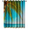 Blue Blackout Curtains, Coast Beach Sea Print, H 230 x W 117 cm, 2-Pack view 4