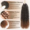 Herkeymidy Pre-Looped Kinky Curly Crochet Hair, 8 Packs, T30, 10 Inch view 3