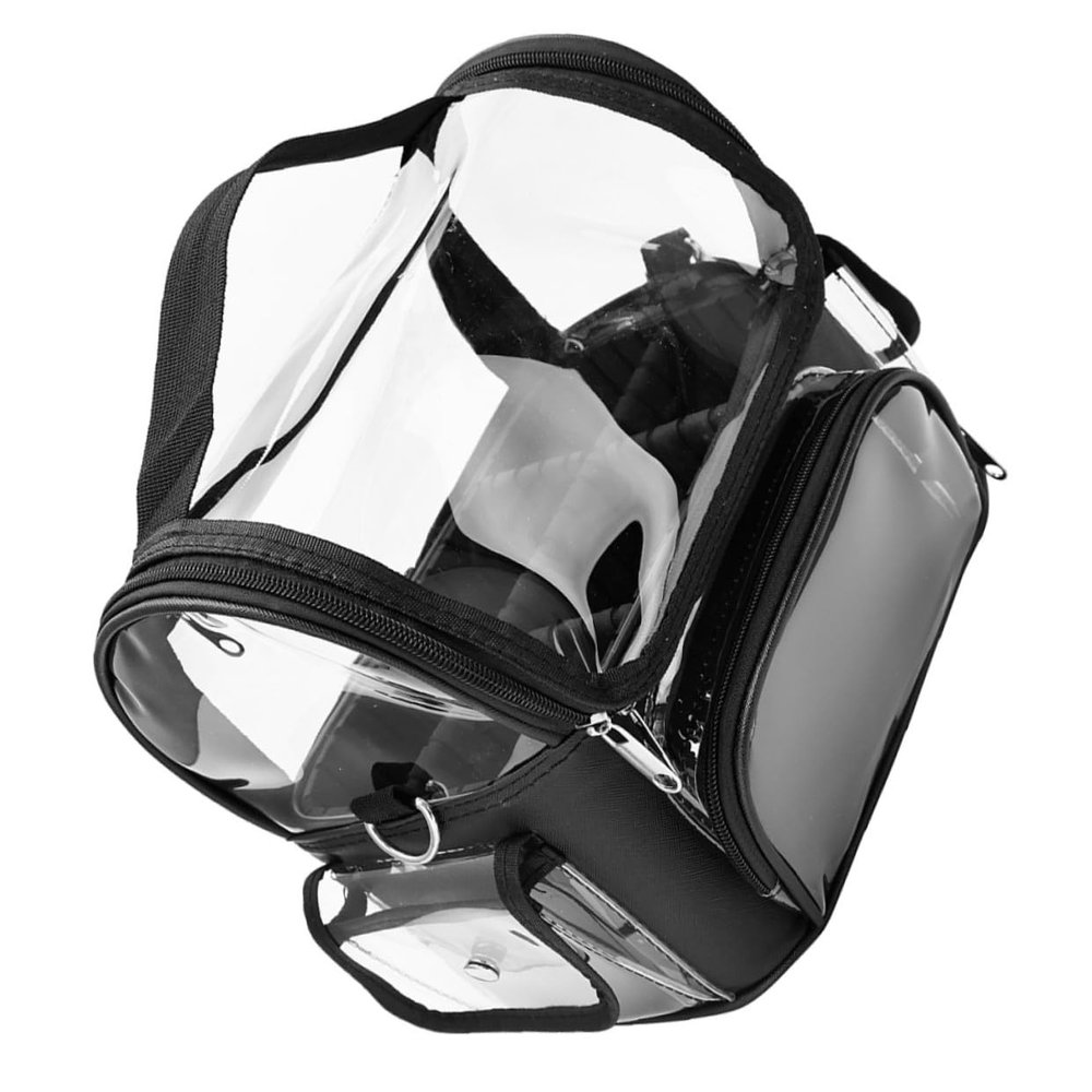 Large Fabric and PVC Tool Bag, Black/Transparent