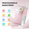 L'UGX Professional Cordless Nail Drill, 30,000 RPM Coreless Motor, Portable Electric Nail File for Gel & Acrylic Nails, Quiet & Low Vibration, Pink view 2
