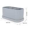 Fafeicy Silicone Toothbrush Holder with Suction Cup, 5 Slots, Gray view 2
