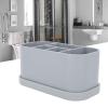 Fafeicy Silicone Toothbrush Holder with Suction Cup, 5 Slots, Gray view 4