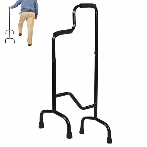 Adjustable Stair-Climbing Cane with 4 Feet