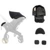 4-in-1 Stroller Care Kit for Doona/FooFoo Car Seats: Seat Cushion, Sun Canopy, and 2 Shoulder Protectors, Black/Gray (Black) view 1