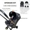 4-in-1 Stroller Care Kit for Doona/FooFoo Car Seats: Seat Cushion, Sun Canopy, and 2 Shoulder Protectors, Black/Gray (Black) view 3
