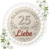 20 cm Fondant Cake Topper – Silver Wedding Anniversary, Motif Q 196 view 1