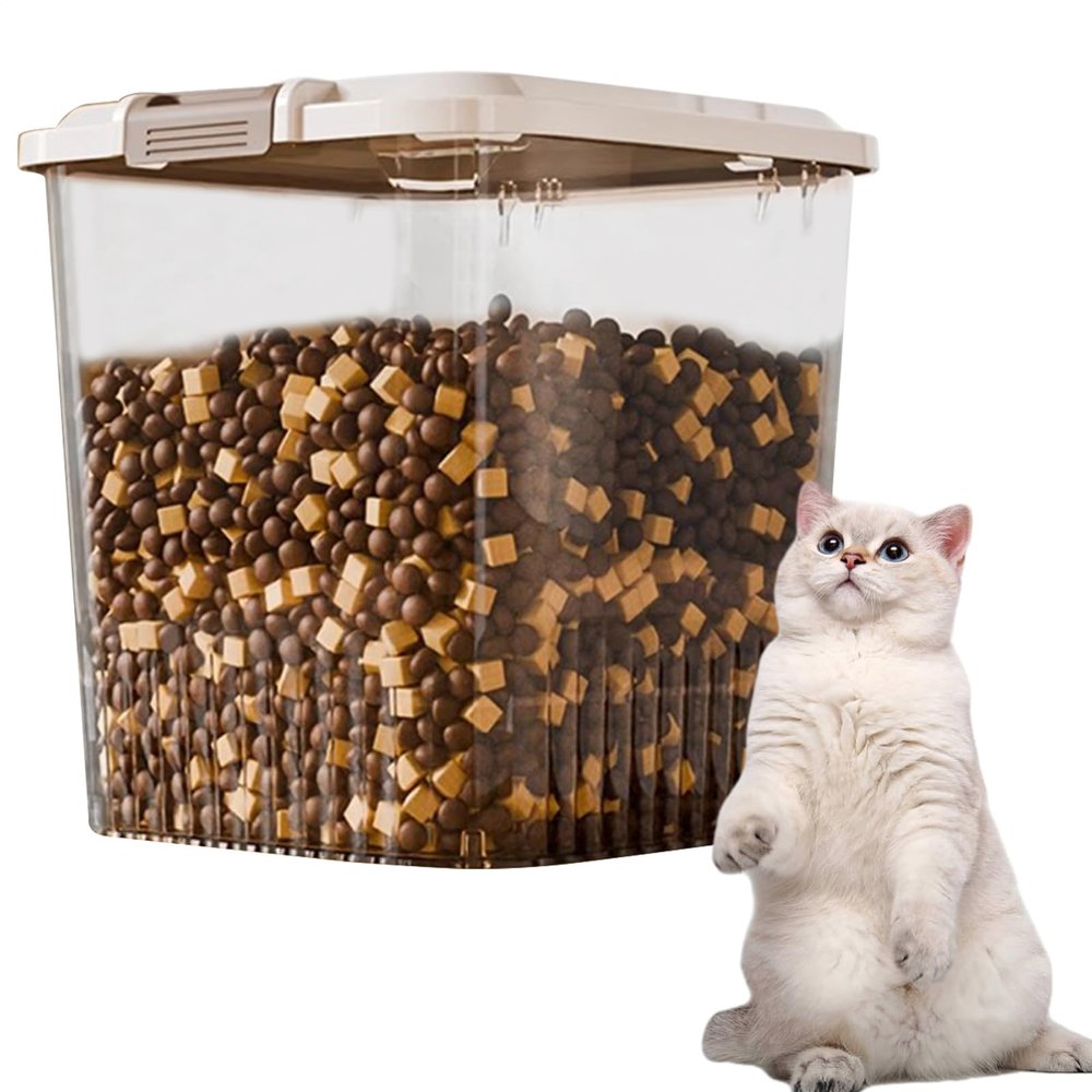 Dog Food Container | Airtight Storage Container with Snap Lid | Transparent Grain Container for Dog, Cat, Bird and Small-Animal Food