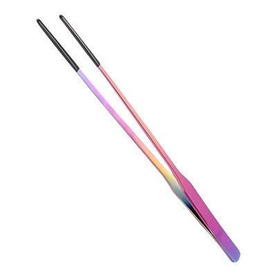 dzqad Feeding Tweezers, Long Curved Terrarium Feeding Tongs with Non-Slip Silicone Head