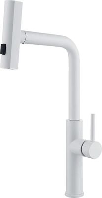 Black Kitchen Faucet, 360° Swivel, Hot and Cold Water, Deck-Mounted Waterfall and Spray Sink Faucet, Easy to Install