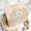 Little Deco Personalized Wooden Baby Keepsake Box with Name, Rainbow Animals, Gift for Birth & Baptism, for Boys & Girls XHL1145-6-L view 3