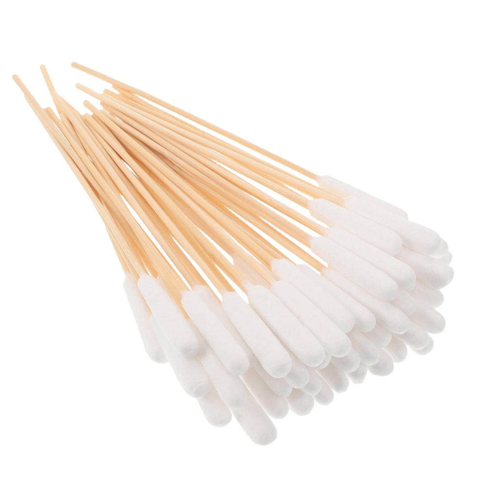 Sosoport Large-Head Cotton Swabs for Pets, Wooden, White