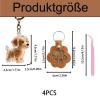 4-Piece Dog Hair Keychain Set view 2