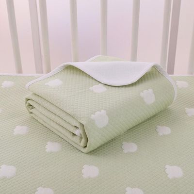 Hearda Washable Cotton Incontinence Bed Pad, 1 Count, Waterproof Mattress Protector, Green, 80 x 100 cm