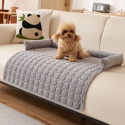 WGQR Washable Dog Bed - Nonslip Pet Blanket and Sofa Protector, Fluffy Mat for Sofas, Floors and Car Seats, 75 x 75 cm, Light Gray