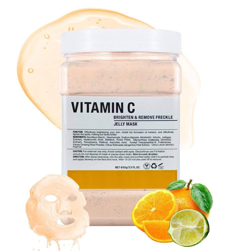 Jelly Mask Powder for Face, Hydrating & Moisturizing Peel-Off Jelly Face Mask, Professional DIY Spa Use, Deep Hydration & Glow, 23 fl oz (VC)
