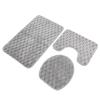 ViaGasaFamido Toilet Training Bathroom Mat Set, Non-Slip Soft U-Shaped Design with Lid Cover Mat, Washable, Water-Absorbent, 3D Tufted, Gray view 1